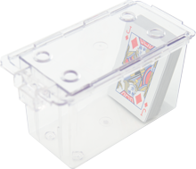 Transparent playing card storage cartridge vault for 8 decks