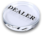 Transparent dealer button for poker rooms