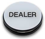 Poker Dealer button with white background, large premium